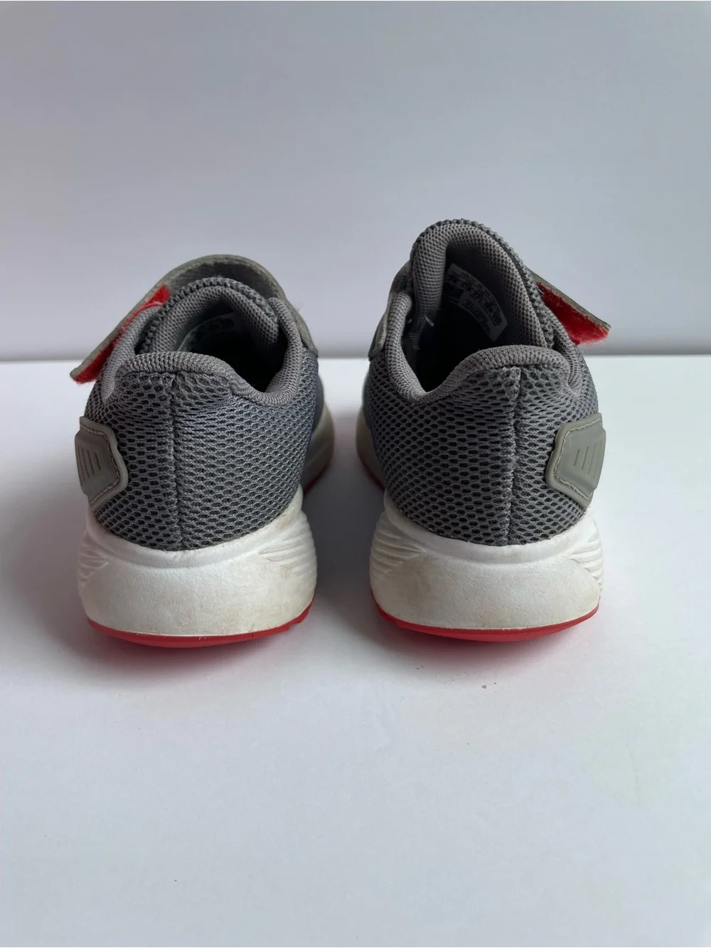 adidas Kids Grey and Blue Sneakers with Red Accents size 7